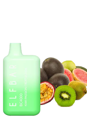 ELFBAR BC4000 Kiwi Passion Fruit Guava 5% (Эльф бар с подзарядкой 4000 затяжек Киви Маракуйа Гуава)