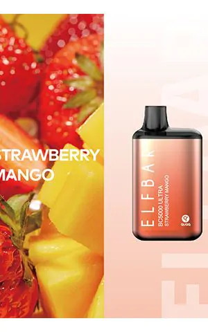 Elf Bar BC5000 Ultra Disposable Pod 5000 puffs [5%] Strawberry Mango - одноразовая перезаряжаемая ПОД система Эльф Бар Клубника Манго