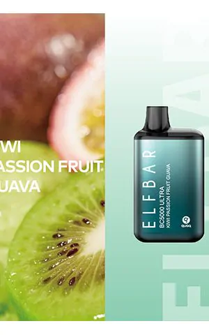 Elf Bar BC5000 Ultra Disposable Pod 5000 puffs [5%] Kiwi Passion Fruit Guava - одноразовая перезаряжаемая ПОД система Эльф Бар Кива, Маракуйа, Гуава